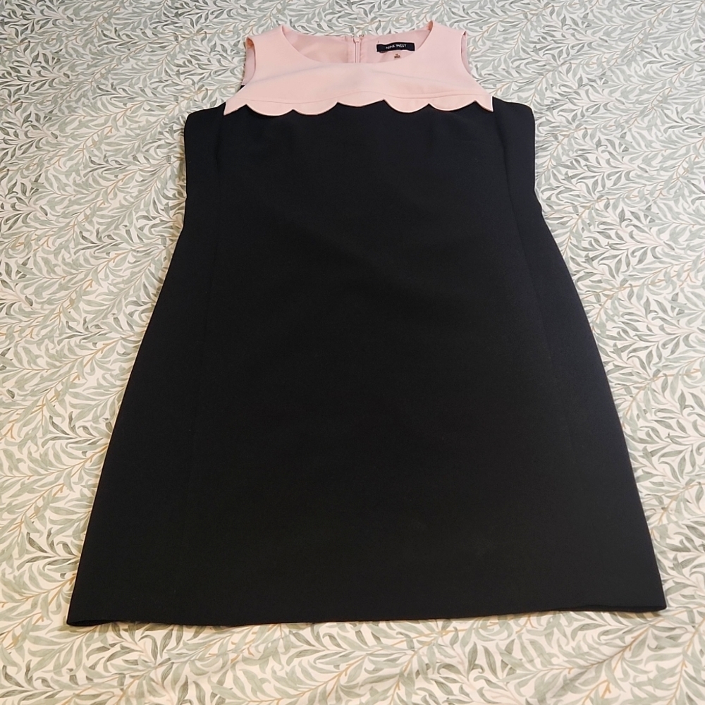Nine West LBD with pink scallop collar, size 10 - Picture 2 of 4